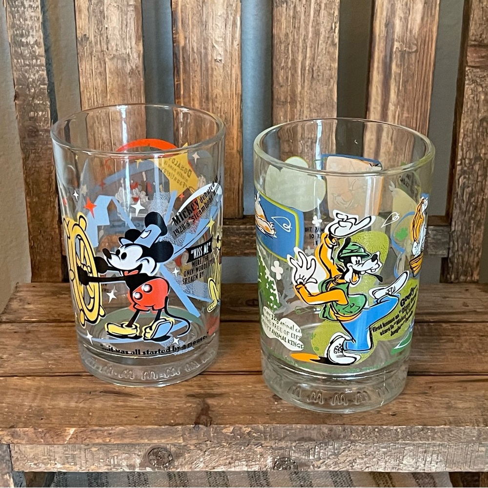 Disney - McDonald Collector Glasses Mickey & Goofy Celebrating 100yrs of Magic